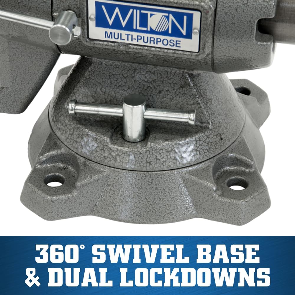 Wilton Multi-Purpose Bench Vise, 5-1/2' Jaw Width, 5' Max Jaw Opening, 2-3/4' Throat (Model 550P)