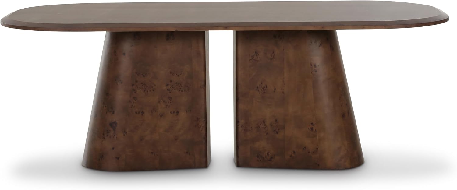 Tov Furniture Gladyss Brown Burl Oval 87' Dining Table