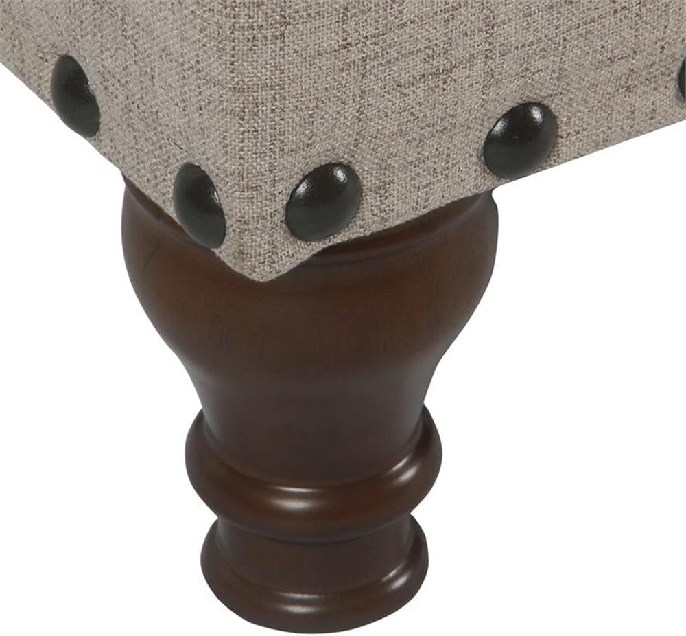 HomePop 42' Storage Bench with Nailhead Trim - Tan