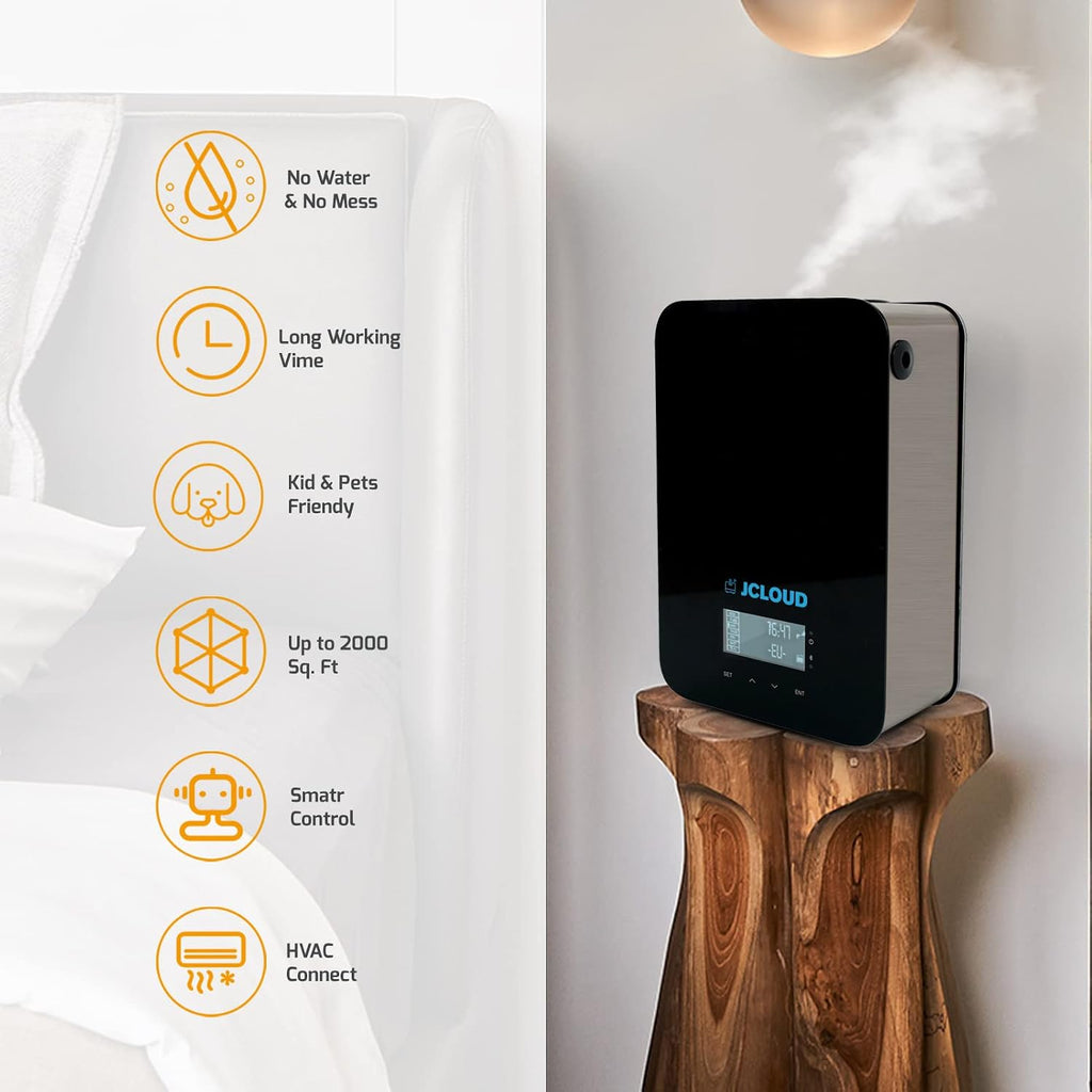 JCLOUD Upgrade Smart Scent Air Machine for Home, Cold Air Technology Waterless Essential Oil Diffuser | Cover Up to 2000 Sq. Ft | Aromatherapy Diffuser for Large Room, Office