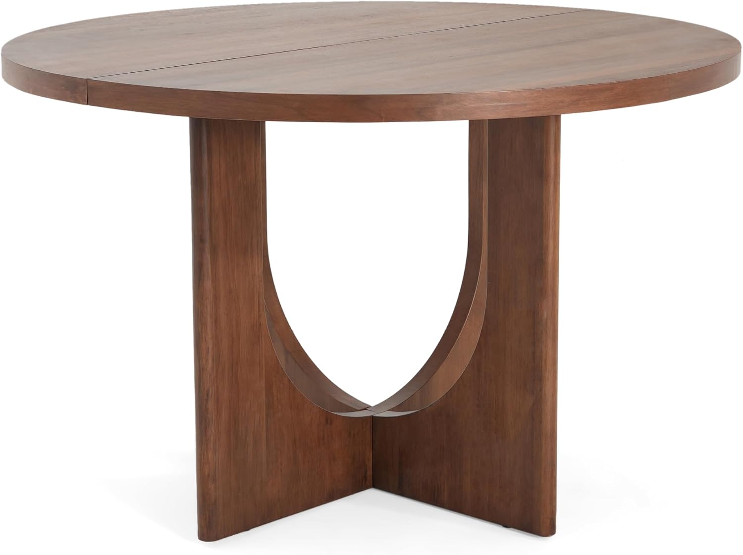 Christopher Knight Home Zeka Wooden Round Dining Table Set for 4, 5 Piece Dining Set, Dining Room Table Set for 4, Kitchen Table with Cross Leg and Upholstered Chairs, Dark Grey + Walnut