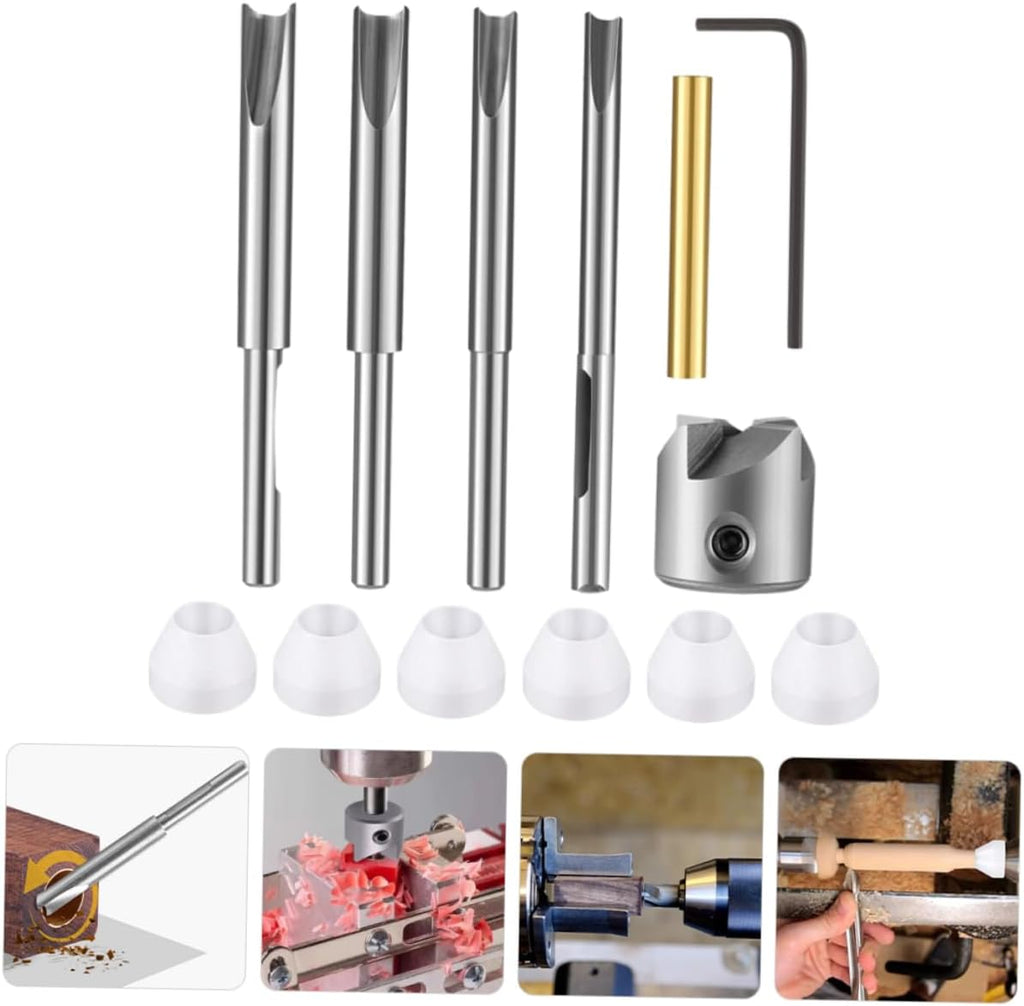OSALADI 5sets Pen Trimmer Kit Woodworking Pen Cutting High Mill Trimming Tools for Accurate Machining and Versatile Use Lathes