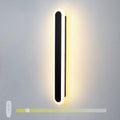 Led Wall Lights Indoor Dimmable with Remote Controls Aluminum Long Oval Wall Sconces Modern Spotlights for Bedroom Bedside Corridor Reading/Black/60Cm