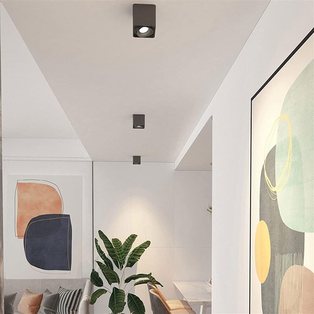 7W Adjustable LED Downlight - Modern Anti-Glare Ceiling Spotlights for Indoor Lighting(Black,White Light) (Black White Light)