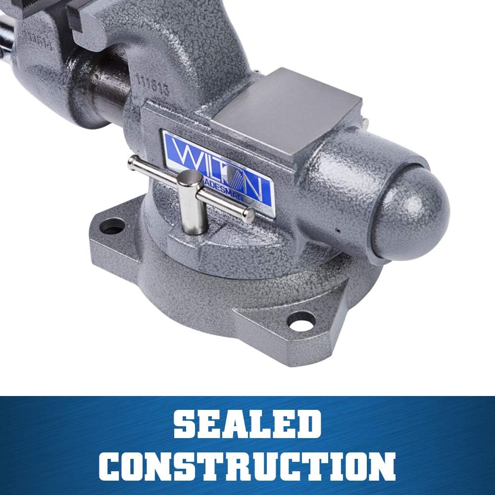 Wilton Tradesman Bench Vise, 5-1/2' Jaw Width, 5' Max Jaw Opening, 3-3/4' Throat (Model 1755)