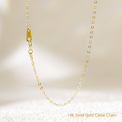 14K Gold Cable Chain Necklace, Dainty Sparkle 1.3mm/1.5mm/1.8mm Cable Link Chain, 16-24 Inches for Women Men, Hypoallergenic, Non-Tarnish, Cadenas de Oro 14K para Mujer