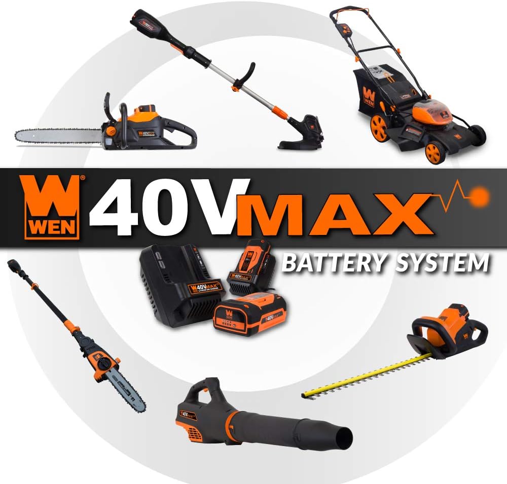 WEN Cordless Electric Chainsaw, 16-Inch Brushless with 40V Max 4Ah Battery and Charger (40417)