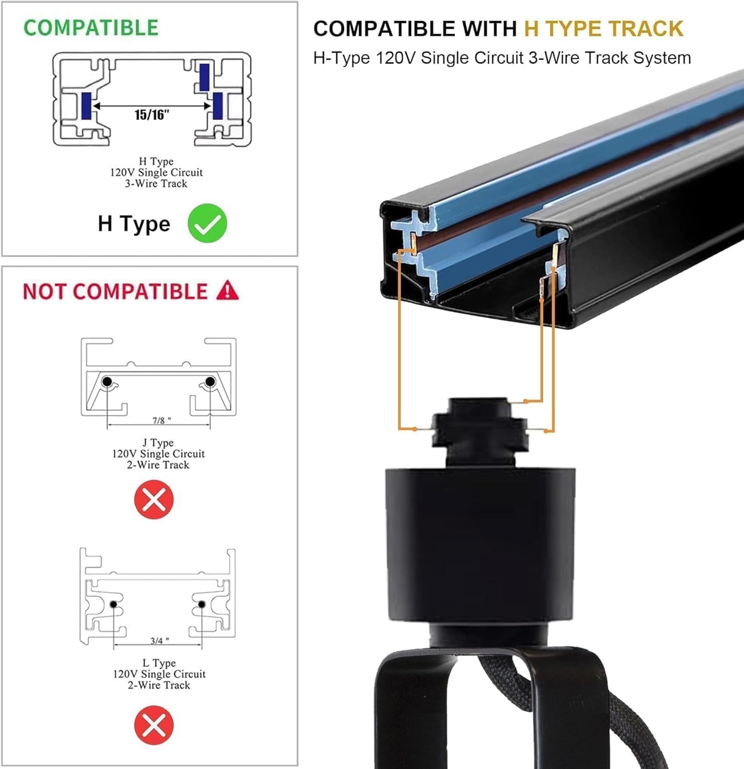 Black Dimmable LED Track Lighting Kit, 3CCT 10W Track Lights Heads 3000K/4000K/6000K Adjustable with 29.52FT H-Type Track Light Rails 24PCS Ceiling Spotlight Fixture Replaceable GU10 Bulbs