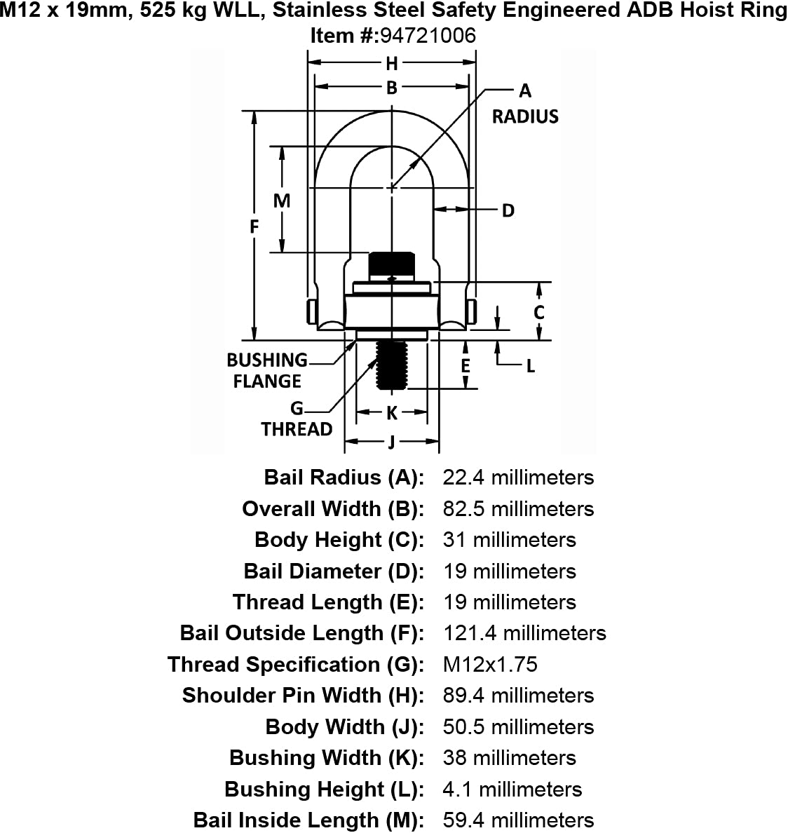 HRSEMS 525 KG M12-1.75 X (29812)