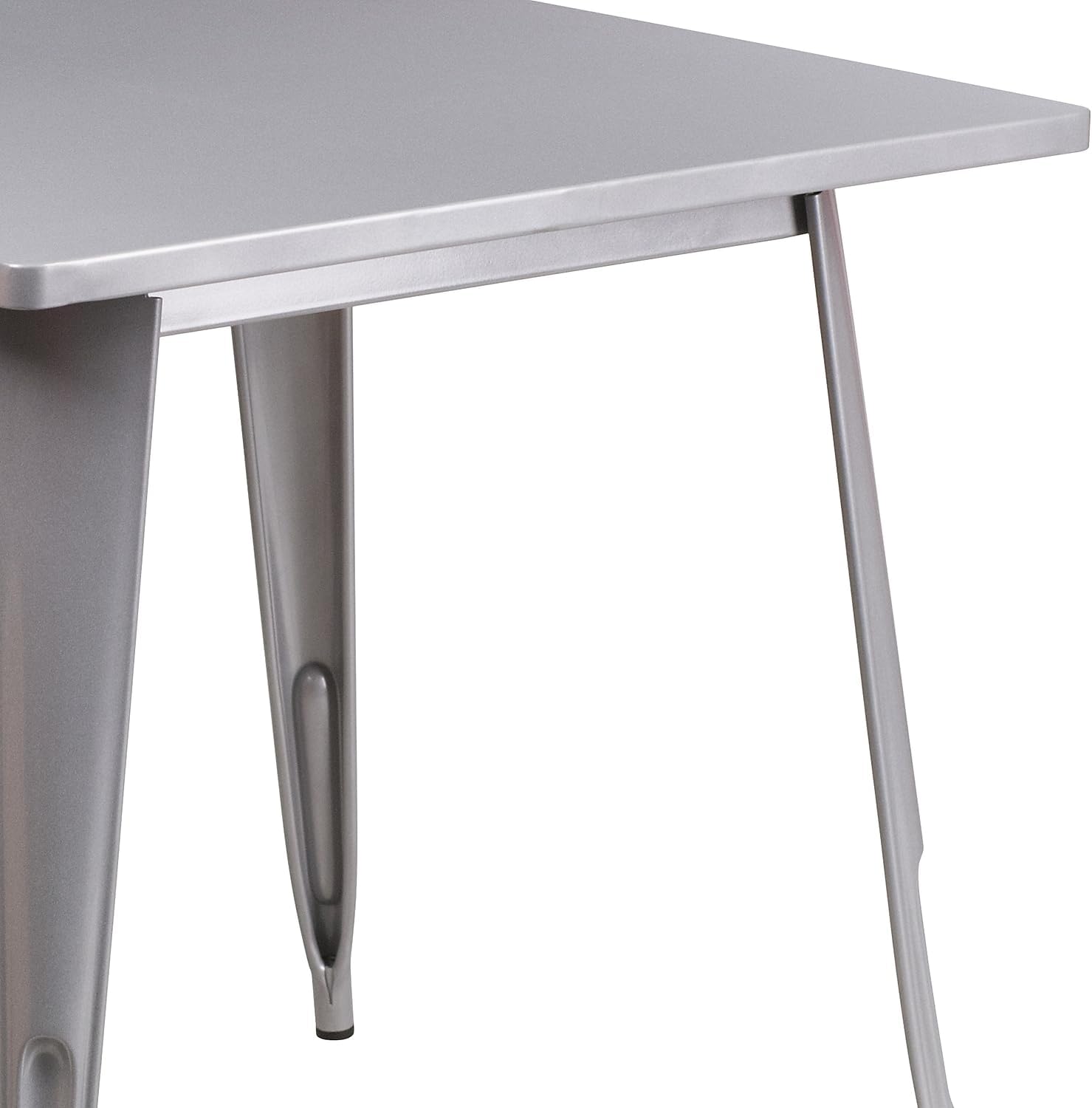 Flash Furniture Felix Commercial Grade 31.5' Square Silver Metal Indoor-Outdoor Table