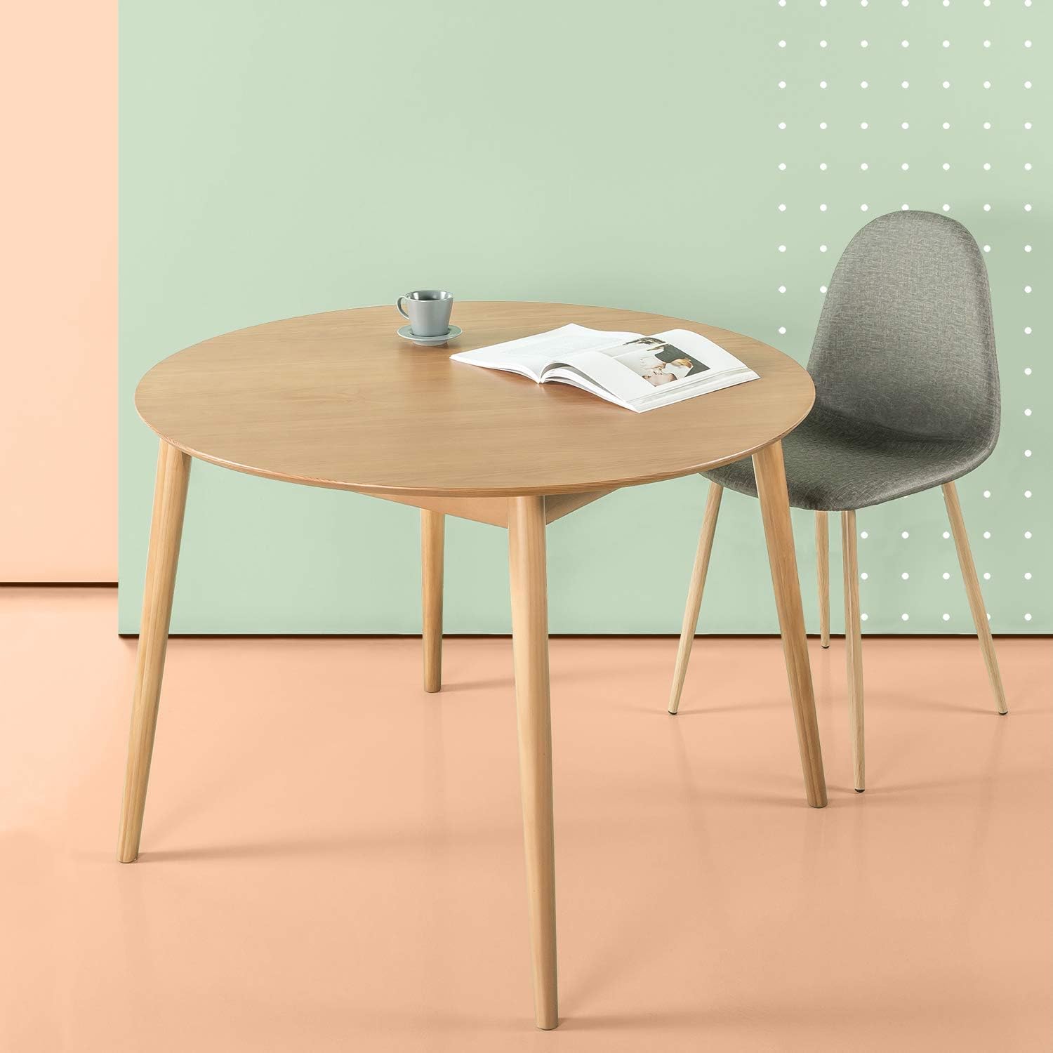Zinus Jeffrey 42 Inch Wood Dining Table, Solid Wood Kitchen Table, Table Only, Easy Assembly