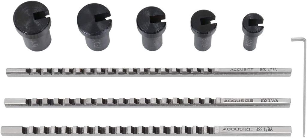 Accusize Industrial Tools No.00 Hss Keyway Broach Precision Sets in Fitted Wooden Box, 5100-0001