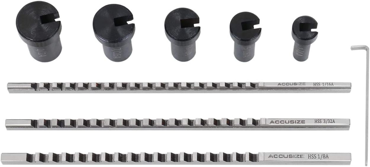 Accusize Industrial Tools No.00 Hss Keyway Broach Precision Sets in Fitted Wooden Box, 5100-0001
