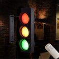Outdoor Lamp Post Lights, LED Traffic Signal Wall Lamp with Switch, Tricolor Red Green Yellow Spotlights for Indoor/Outdoor Use, Warning Sconce for Bars and Street Signs (B)