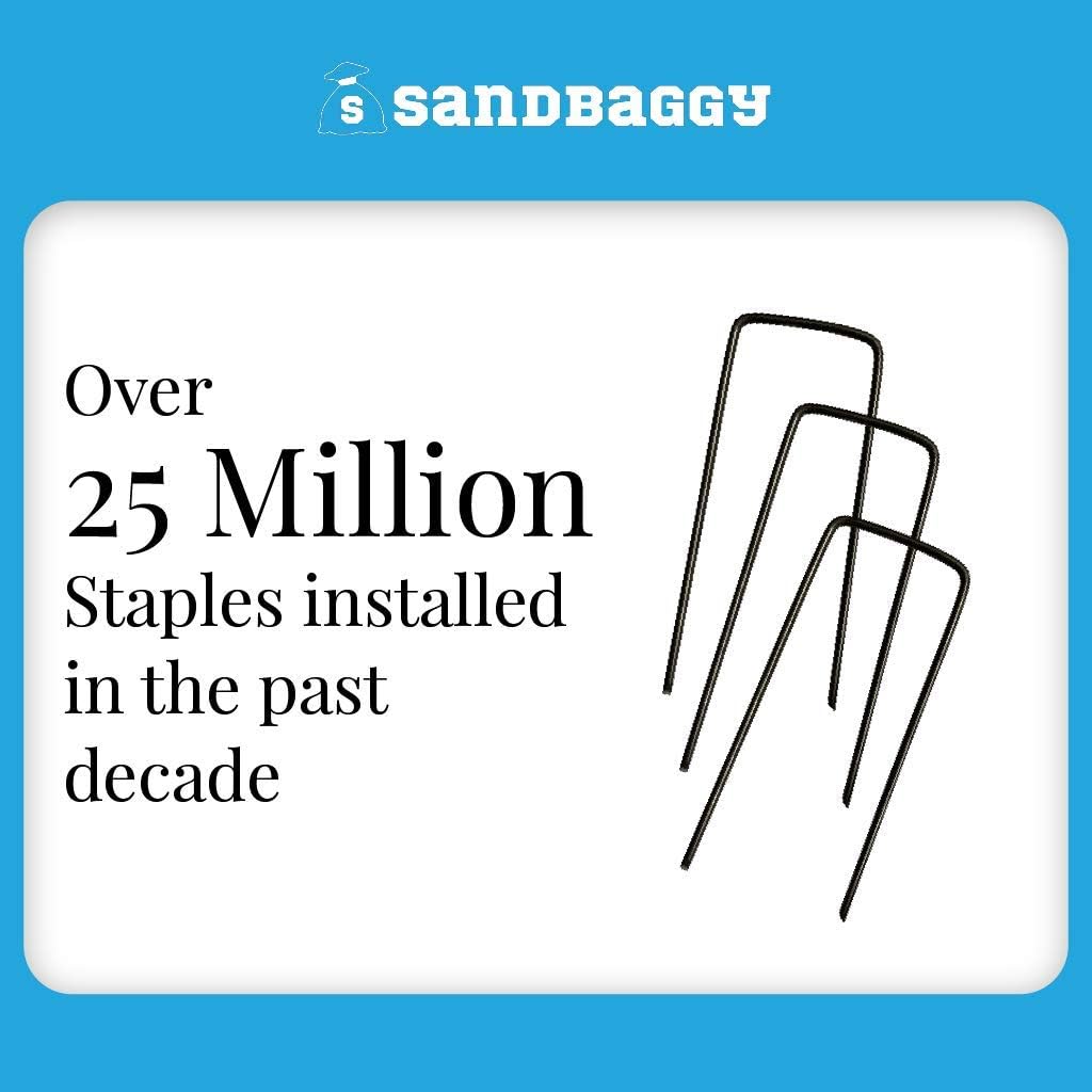 Sandbaggy 8 Inch Long x 2 Inch Wide Extra Wide Landscape Staples~ Fabric Pins Garden Ground Cover Stakes (500 Staples)