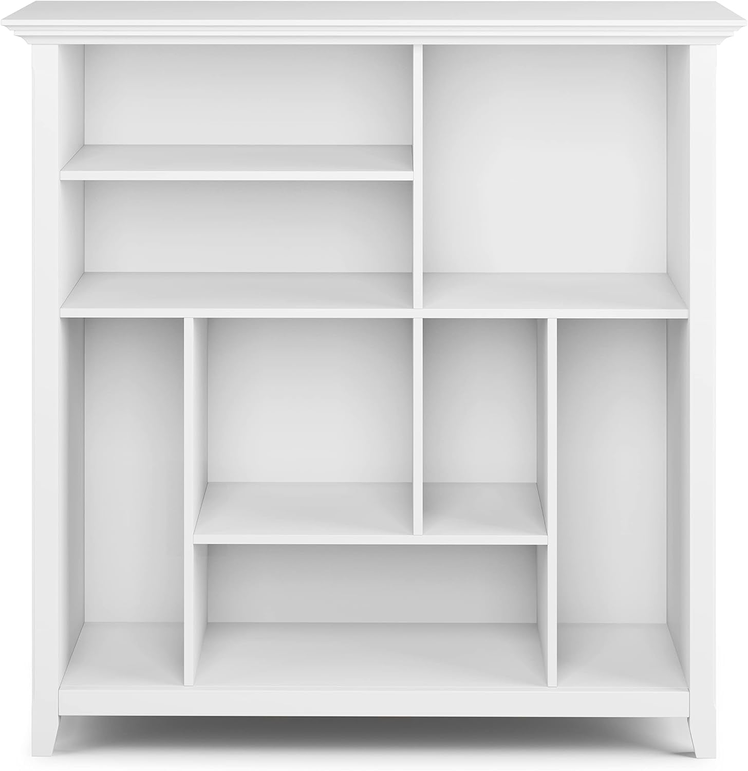 SIMPLIHOME Amherst Bookcase - 44 inch Tall Multi-Cube Solid Wood Cube Organizer in White, Transitional Bookcase Storage for Living Room, Study Room or Office with Fixed Shelves and Tapered Legs