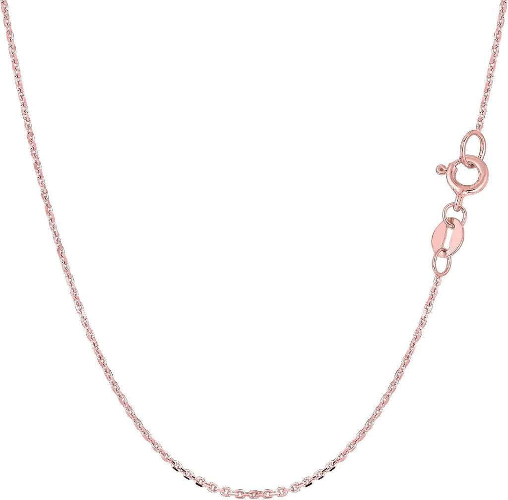Jewelry Affairs 14k Rose Gold Cable Link Chain Necklace, 1.1mm