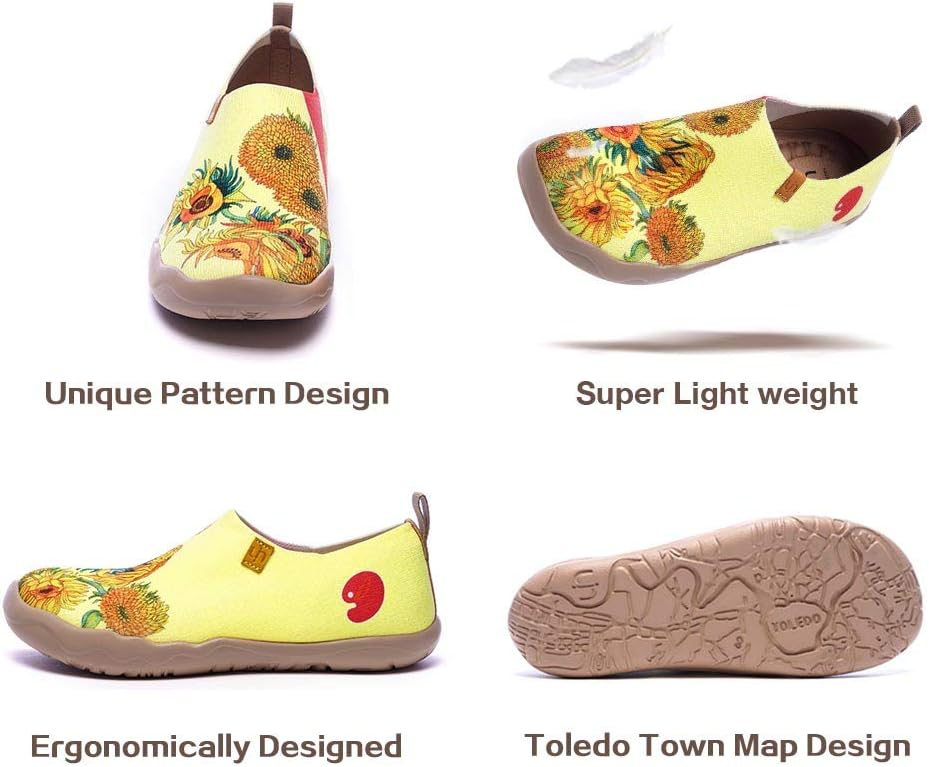 UIN Women's Casual Loafers Travel Painted Walking Slip On Lightweight Comfortable Canvas Fashion Sneakers