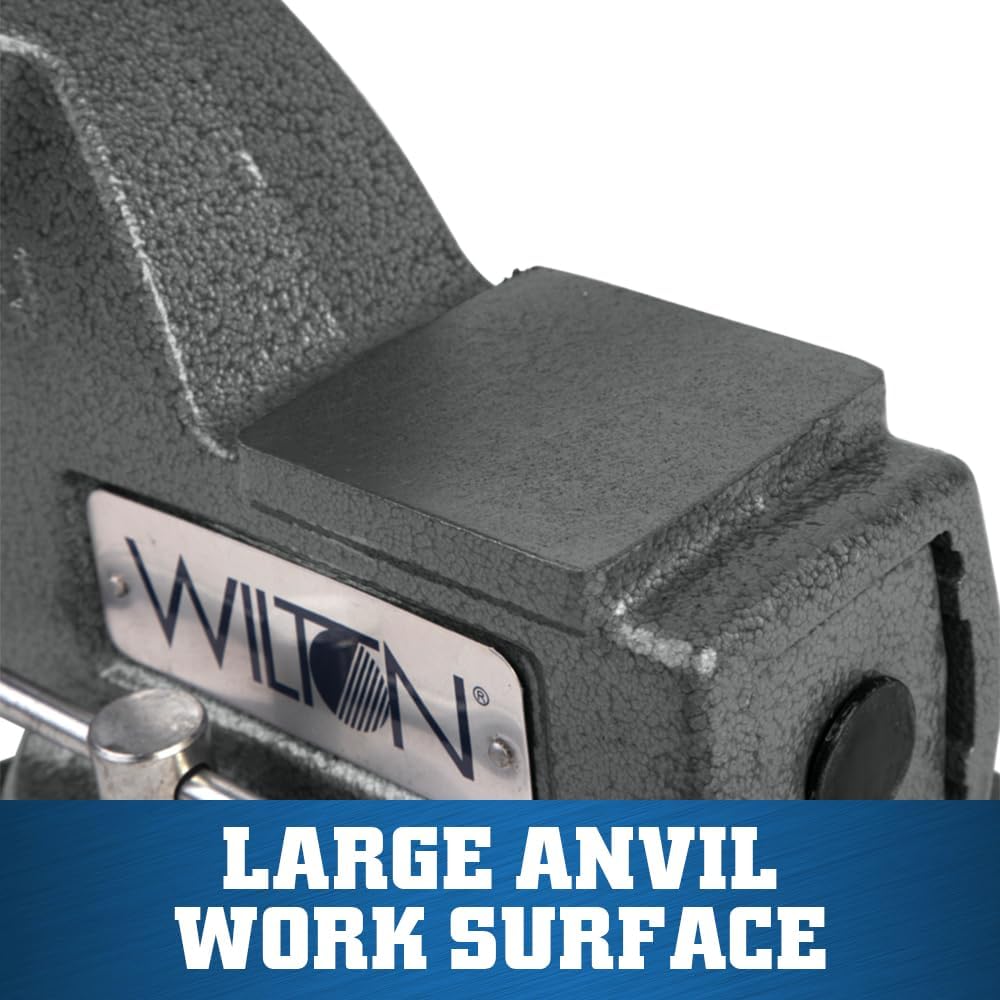 Wilton Mechanics Bench Vise, 4' Jaw Width, 4-1/2' Jaw Opening, 3-7/16' Throat (Model 744)
