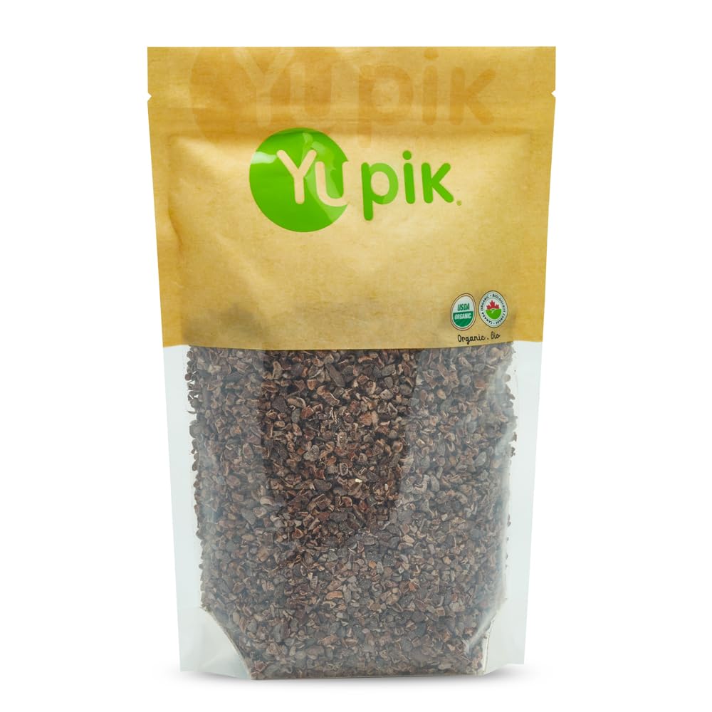 Yupik Organic Raw Cacao Nibs, 2.2 lb (35.2 oz), Pack of 6, Gluten-Free, Kosher, GMO-Free, Vegan, No Sugar Added, No Additives, Made from Raw Cacao, Healthy Snacks, Ideal for Baking & Topping