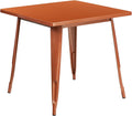 Flash Furniture Felix Commercial Grade 31.5' Square Copper Metal Indoor-Outdoor Table