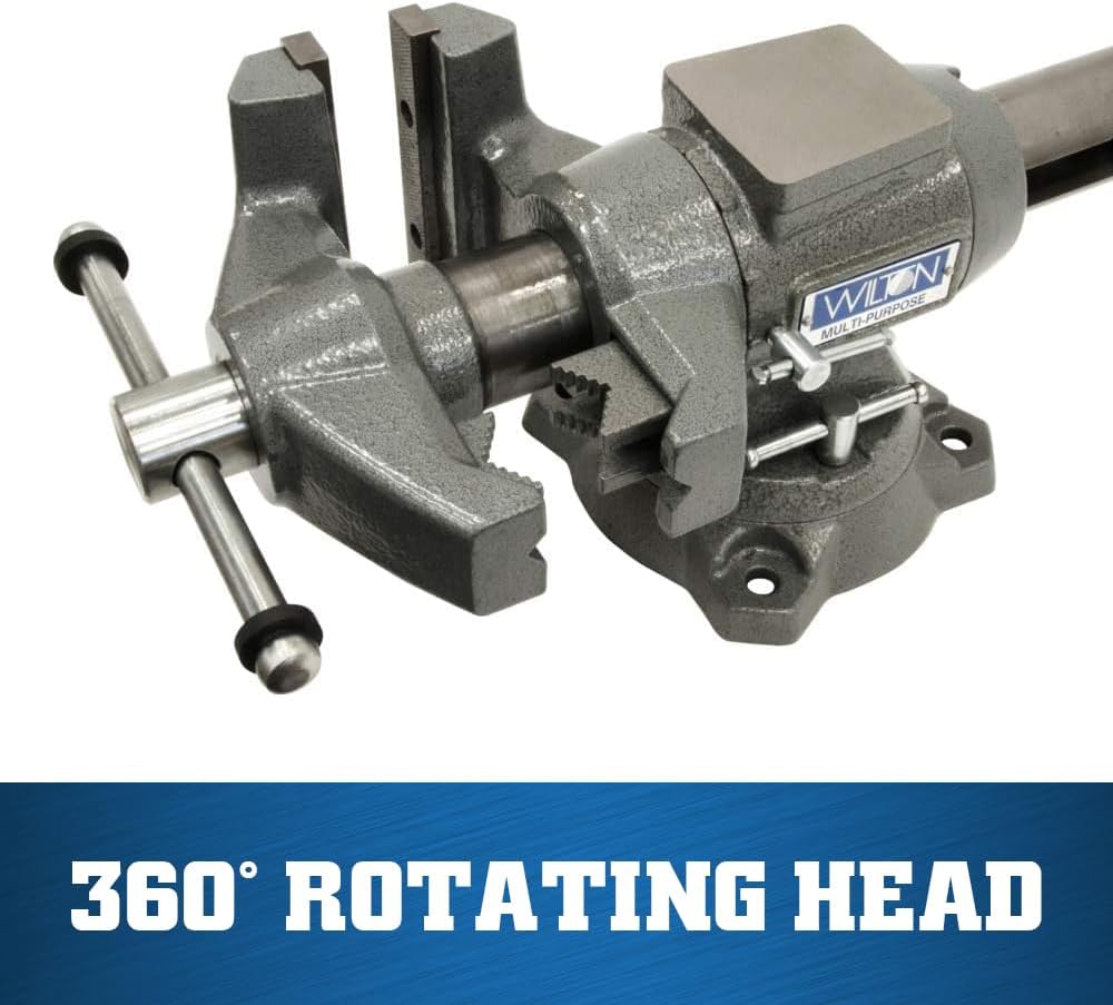 Wilton Multi-Purpose Bench Vise, 5-1/2' Jaw Width, 5' Max Jaw Opening, 2-3/4' Throat (Model 550P)