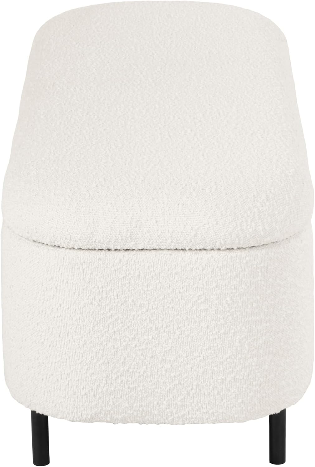 HomePop 46' Ellipse Storage Bench with Metal Legs - Cream Boucle
