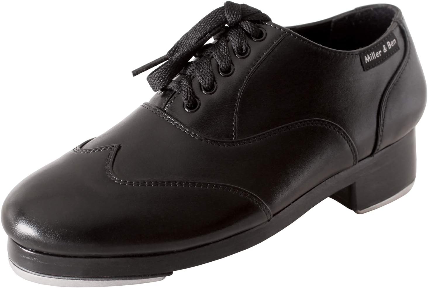 Miller & Ben Tap Shoes; Jazz-Tap Master; Men's Large Sizes; All Black Professional Tap Shoes (49.5 EU)