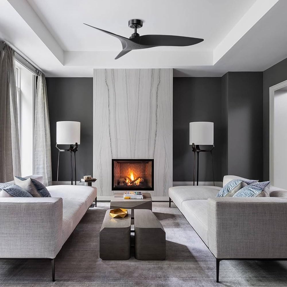 LYZAP Small Ceiling Fans with Lights Flush Mount, 42 Inch Low Profile Ceiling Fan with LED Light and Remote Control，Color Adjustable, Reverse Airflow