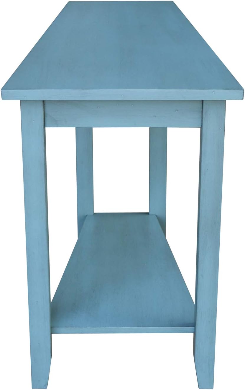 International Concepts Solid Wood Keystone Accent Table in Ocean Blue