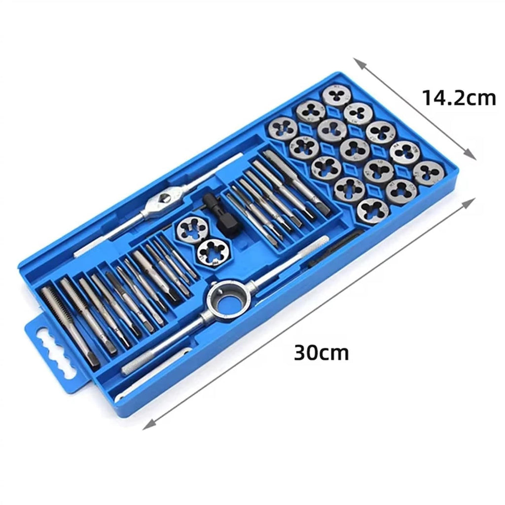Manual Tap Die Set Thread Tool kit with Wrench Drill Bit Bushing Thread Repair Tool for Metal Hole Tapping(Set 1)