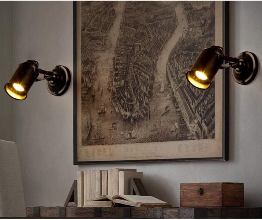 Fashion Spotlight Retro Industrial Wind Industrial Plug in Wall Sconces Wall Lamp Black Metal Shade Wall Light Fixtures E27 Base for Restaurant/bar/Study/Front Mirror Indoor and Outdoor