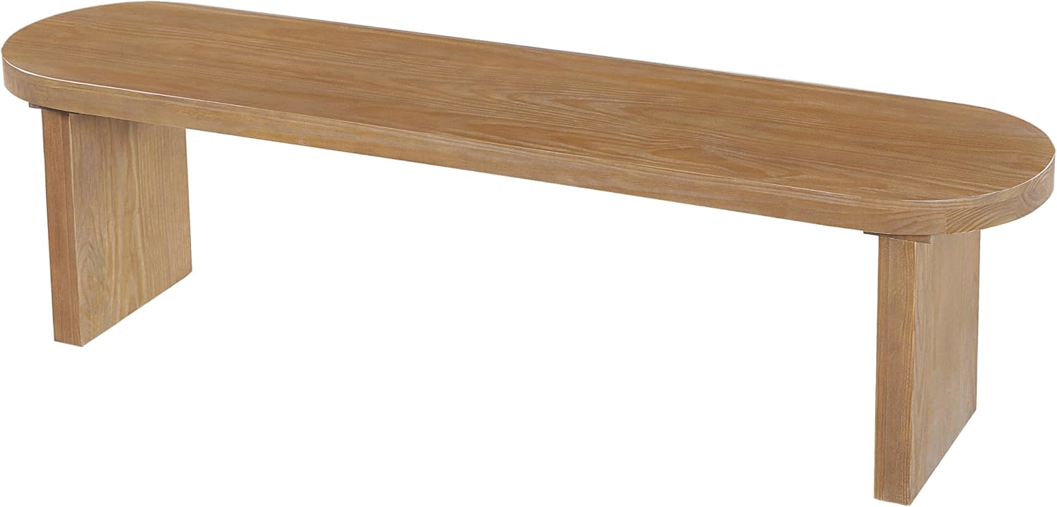 Christopher Knight Home Arford 62.8' Indoor Pine Dining Bench, Solid Wood Bench Seat for Dining Table, Modern Oval Dining Seat, Spacious Seating, Long Footstool for Living Room Dining Room, Pine Wood