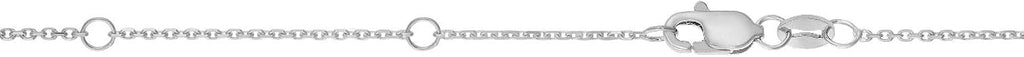 14K Solid White Gold 0.8mm Diamond-Cut Cable Chain Necklace, Extendable (Adjustable 16', 17', 18')