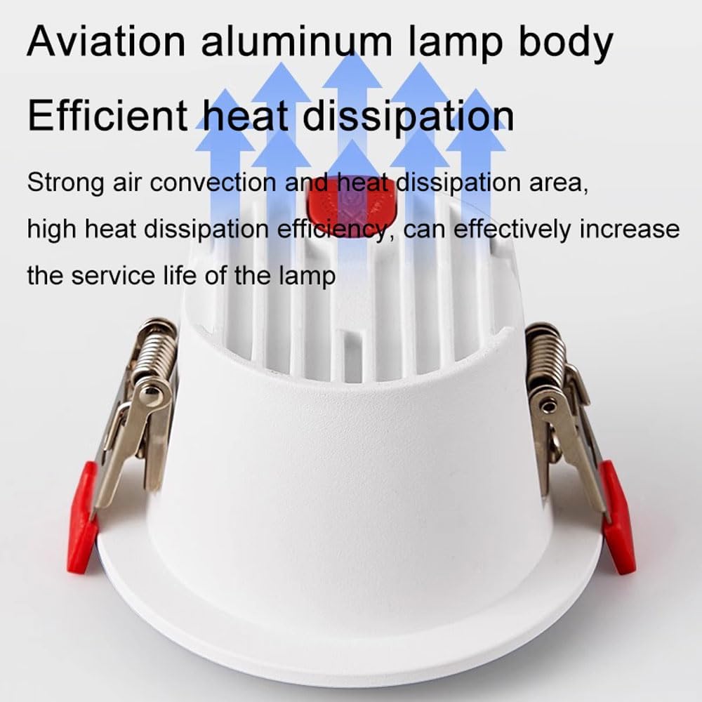12-Pack Dimmable Downlight, 7W, 3-Color, Indoor Ceiling Light, LED Flush Mount, CRI 90+, Recessed Spotlights for Living Room
