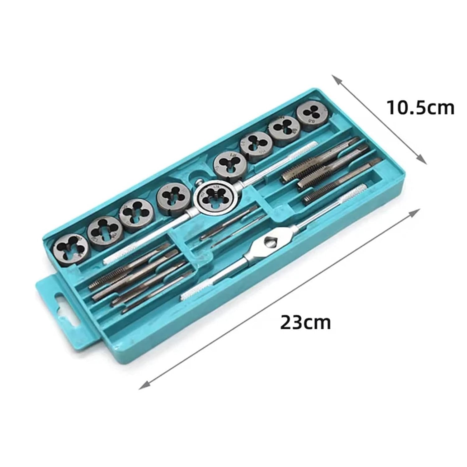 Manual Tap Die Set Thread Tool kit with Wrench Drill Bit Bushing Thread Repair Tool for Metal Hole Tapping(Set 2)