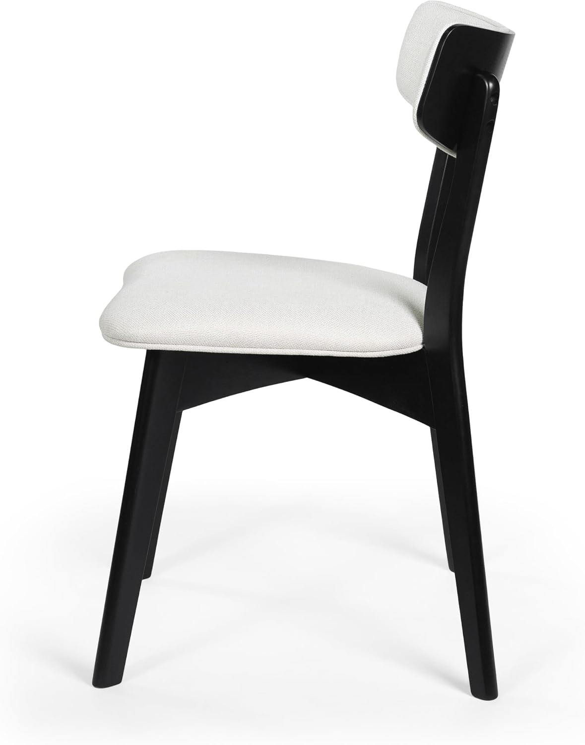 Chazz Upholstered Dining Chairs- Light Beige/Matte Black (Set of 2)