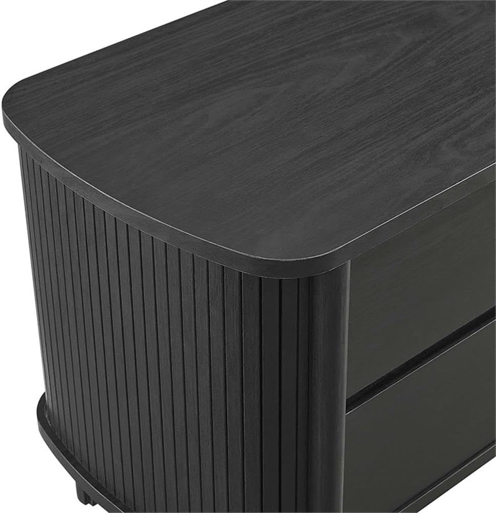 Modway Cadence Fluted 2-Drawer Nightstand in [Color] - Mid Century Modern Bedside Table with Storage - Wood Grain Accent Table - Boho Side or End Table for Living Room or Bedroom