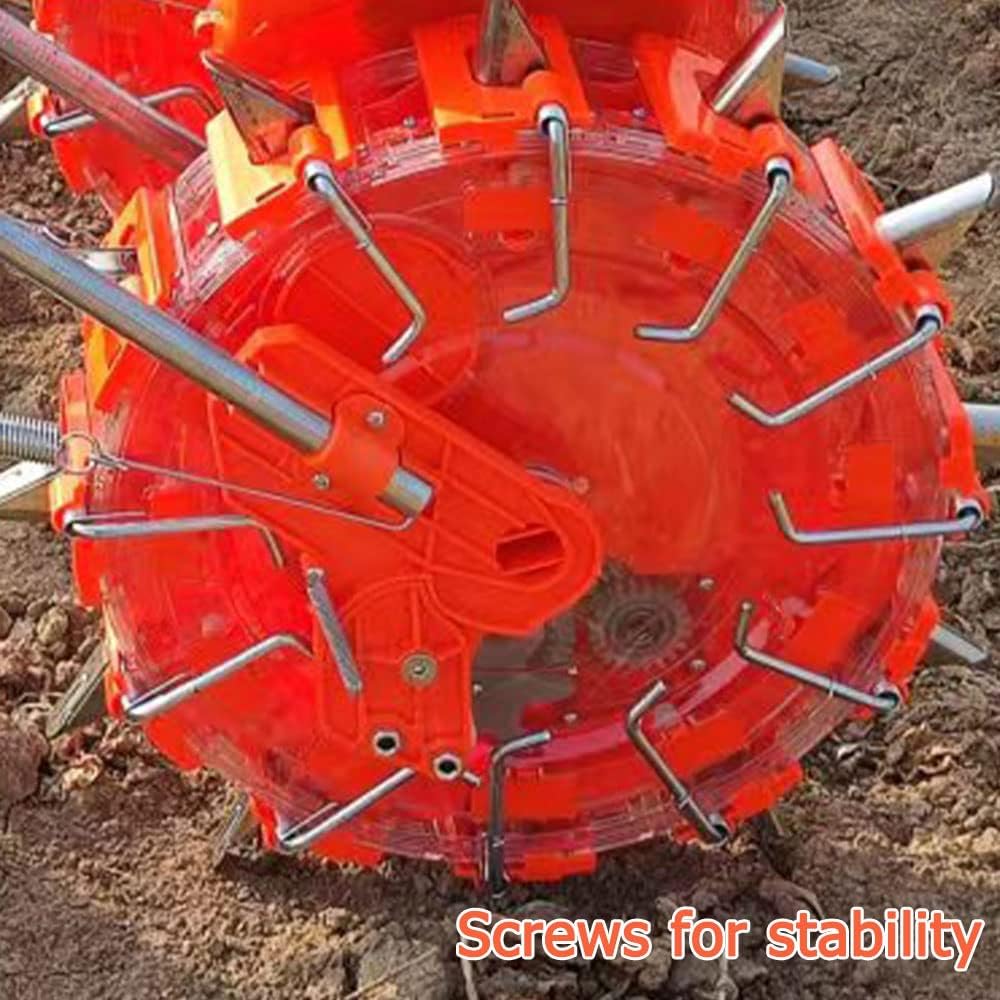 Hand-Push Doble Roller Seeder,Multi-Function Manual Seeder Handheld Seeding Machine - Precision Planter Dispenser for Garden & Agricultural Seeds,8 Mouths (7 Mouths