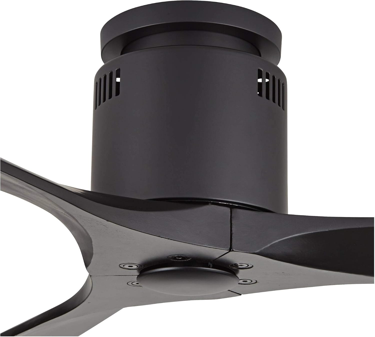 Casa Vieja 52' Windspun Modern 3 Hugger Ceiling Fan with Remote Control Matte Black Solid Wood Low Profile for Living Room Kitchen House Bedroom Family Dining Home Office