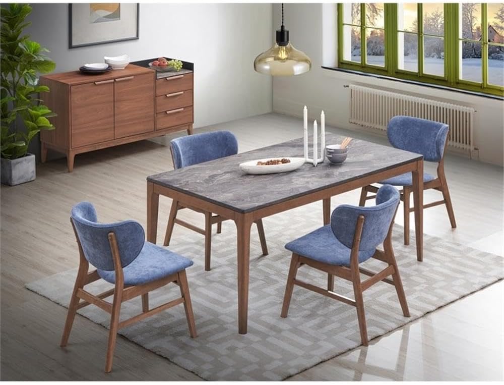 Acme Furniture Bevis Rectangular Wood Dining Table in Stone/Walnut
