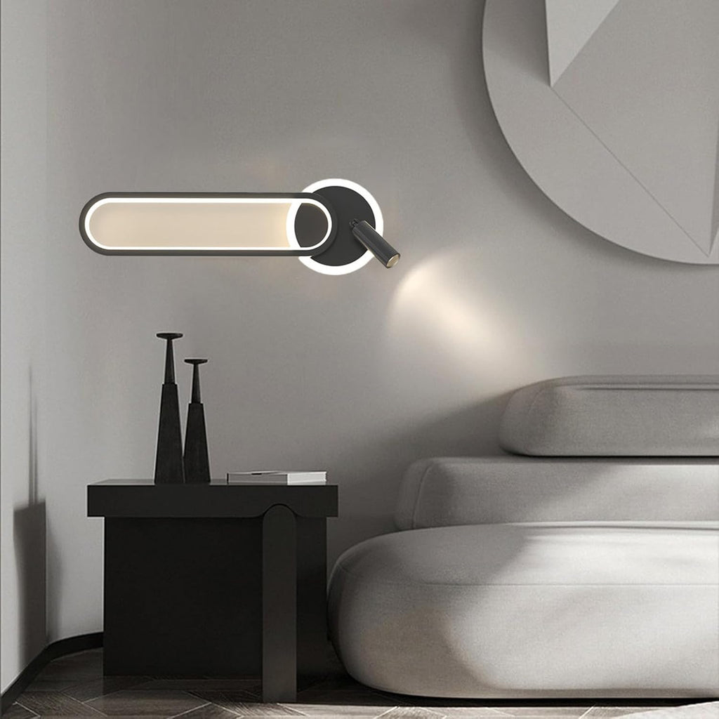 LED Wall Light Indoor with Remote Control Wall Lamp 2700K-6500K Dimming Wall Sconce with Adjustable Spotlight Wall Lighting Aluminium Acrylic for Hallway Living Room Bedroom