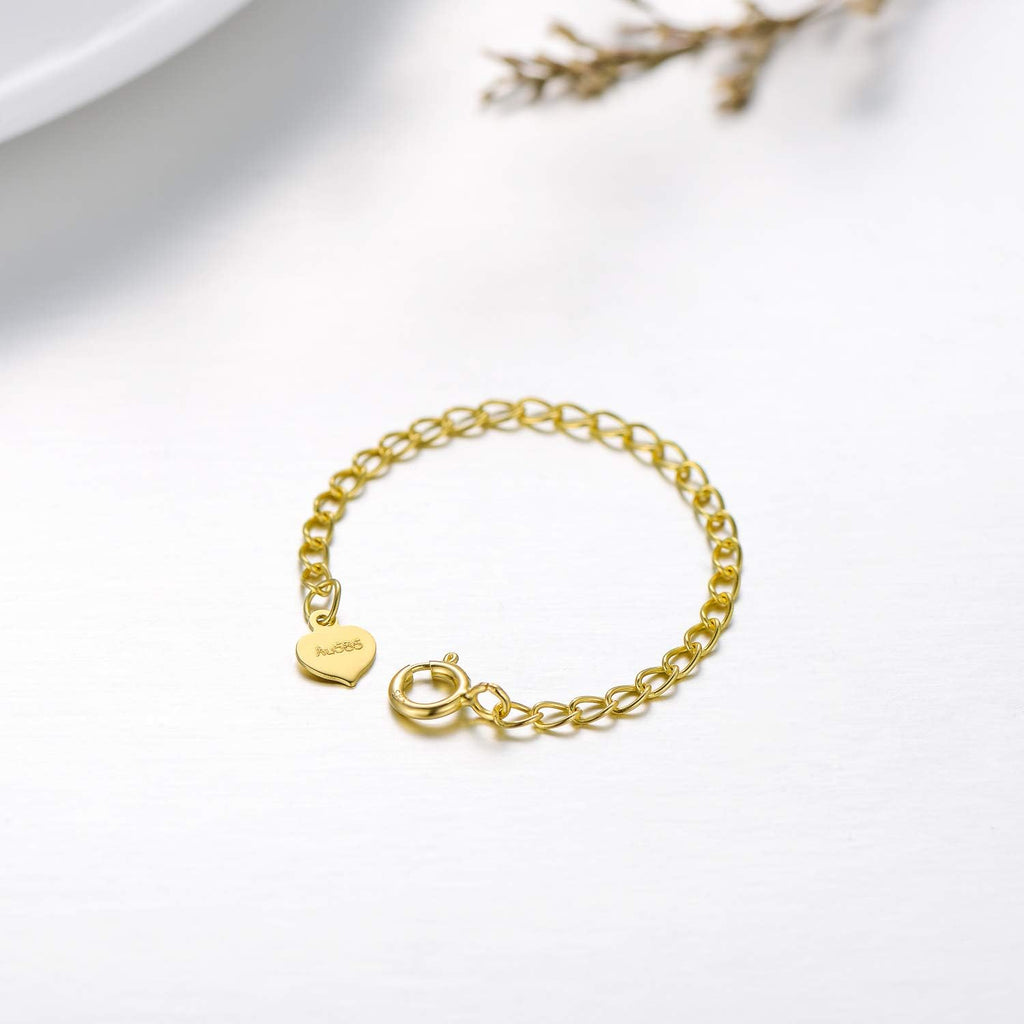 14K Solid Gold Chain Necklace Extender 3 Inch, Delicate Durable Adjustable Gold Chain Extender for Gold Necklace Bracelet