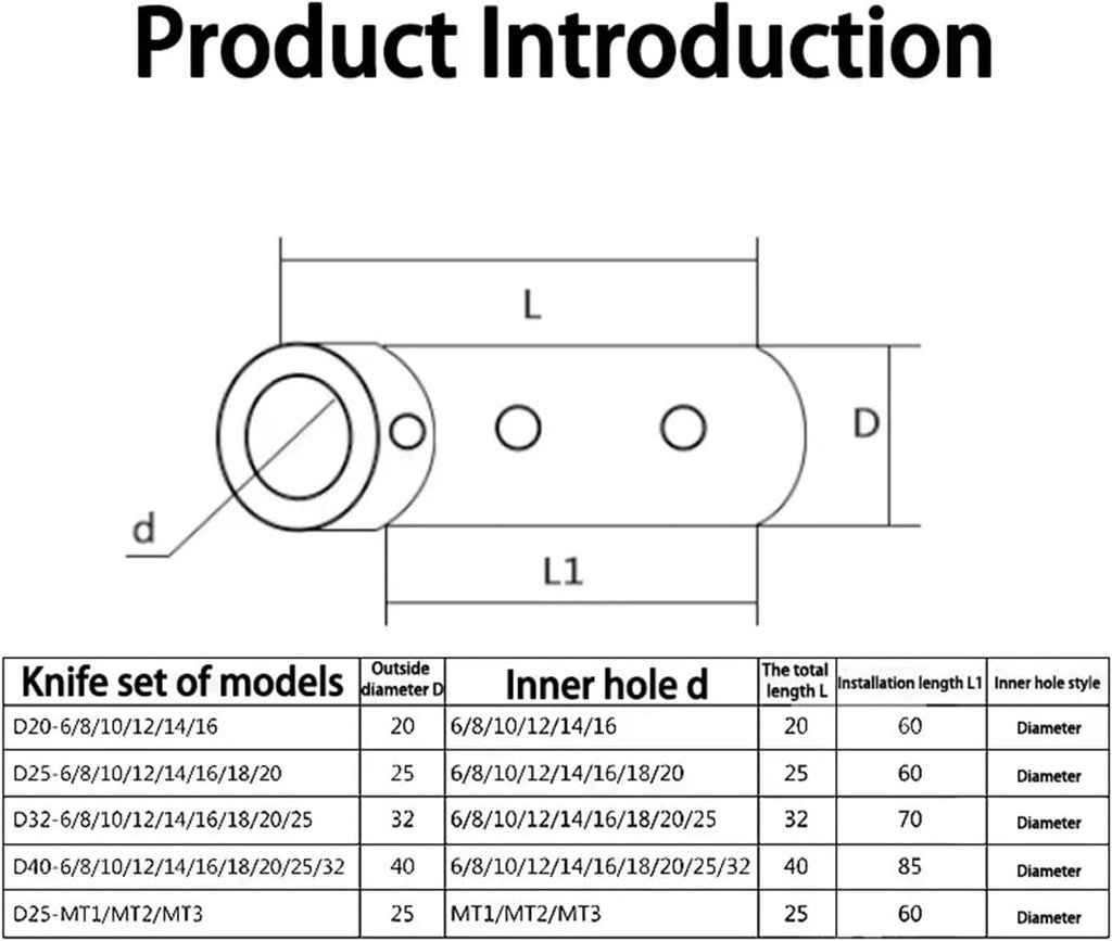 Reducing turning tool sleeve CNC Inner Hole Cutter Knife Cover Lathe Bushing Arbor D20 D25 D32 D40 D50 5-32mm MT1-MT5 Taper Shank Reduction(D60-40)
