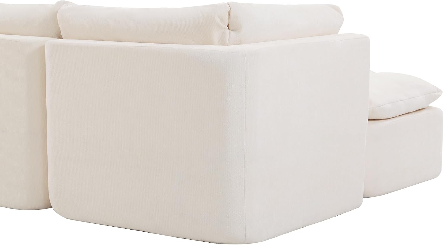 Tufted Cushions Cloud Sectional Boneless Sectional Sofa with Movable Ottoman, 112' Oversized Modular Convertible L Shaped Corner Couch with Deep Seat,Memory Foam Compressed Sofa