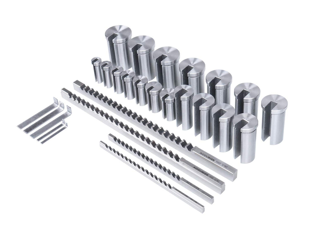 Accusize Industrial Tools No 10-10A Conbination H.S.S. Keyway Broach Sets in Fitted Box, 5100-0012
