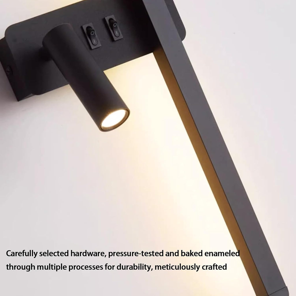 Indoor LED Long Wall Lights Modern with Remote Control Wall Sconce 2700K-6500K Dimmable Wall Lighting 360° Rotatable Spotlight Iron Acrylic for Bedroom Living Room