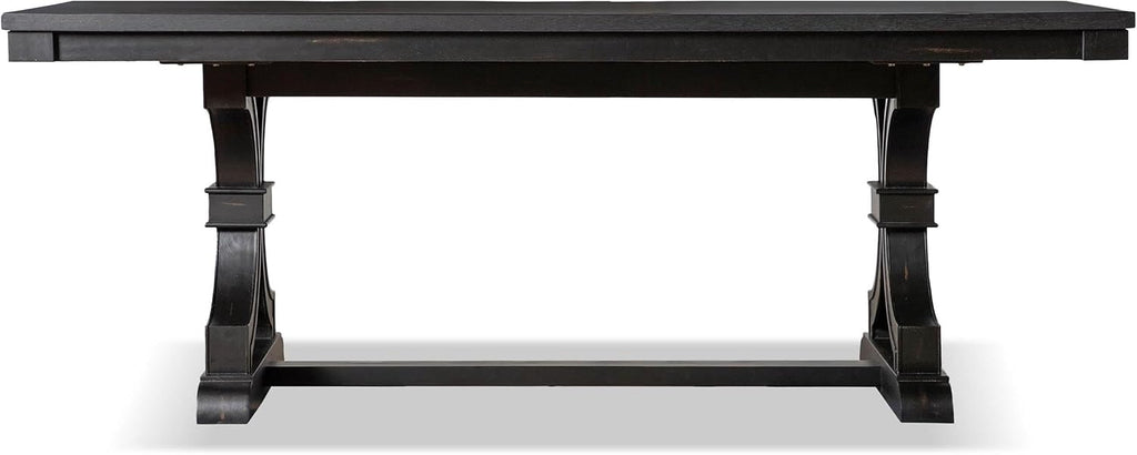 Furniture of America Drystan Farmhouse Wood 7 Piece Rectangle Dining Table Set with Upholstered Chairs, Seats up to 6, for Home, Kitchen, Living Room, Black