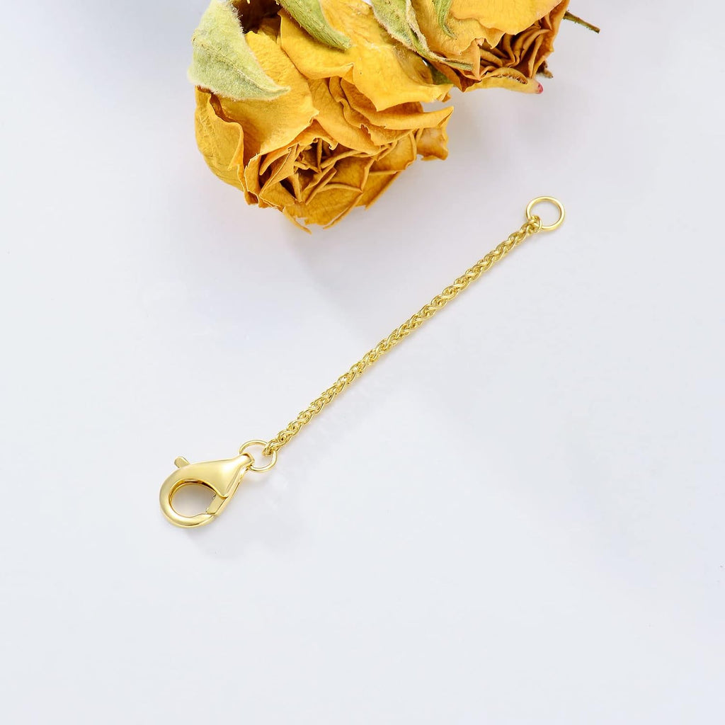 10k 14k Real Gold 1'/1.5'/2'/2.5'/3'/4'/5' Necklace Extender, Necklace Bracelet Extender Chain, Durable Gold Extender Chain, Adjustable Extension Chain for Necklace Bracelet Anklet