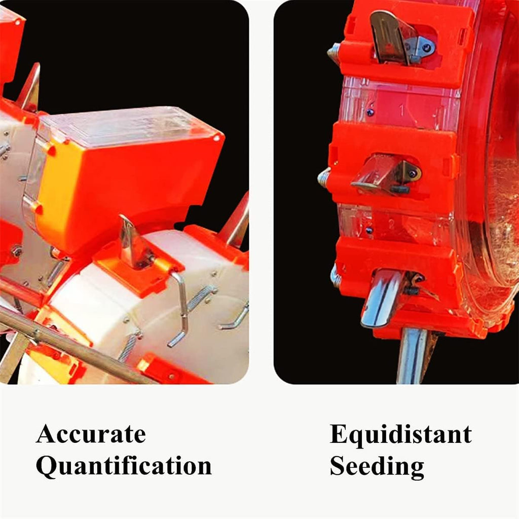 Portable Manual Seeder, Double Row Sowing Spreaders Hand-Push Roller Seeder Garden Seeder Fertilizer Applicator Visible New Automatic Small On-Demand Player,8 Mouths (6 Mouths